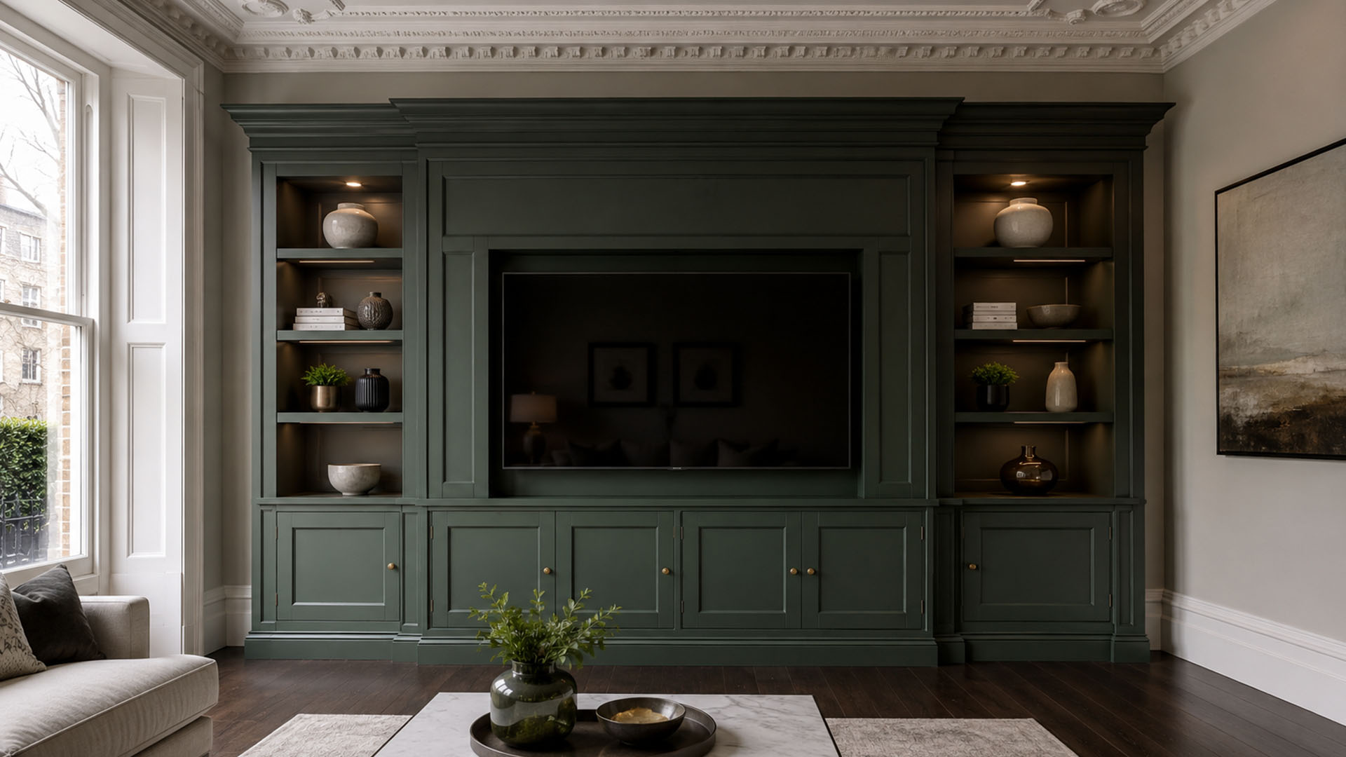 West London Cabinetry - Bespoke TV wall units in London - Classical London townhouse