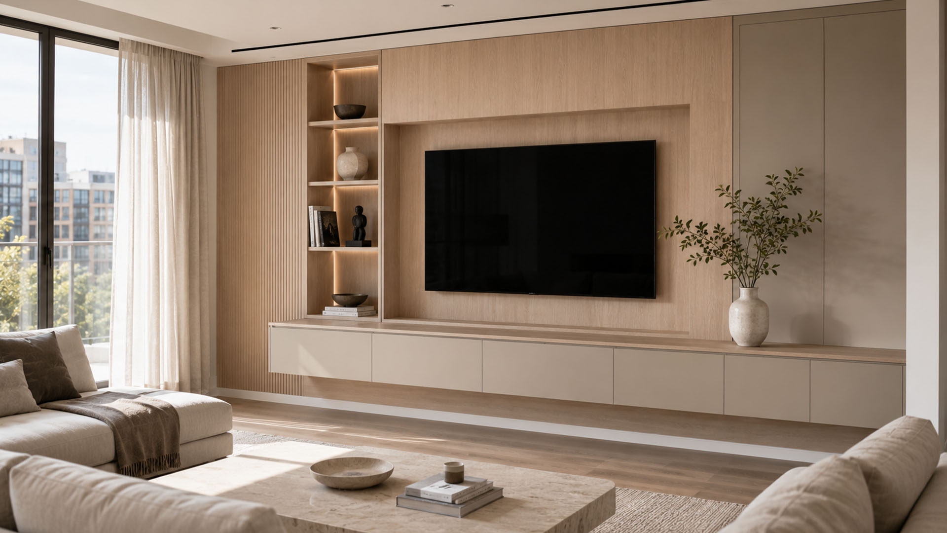 West London Cabinetry - Bespoke TV wall units in London - Contemporary apartment