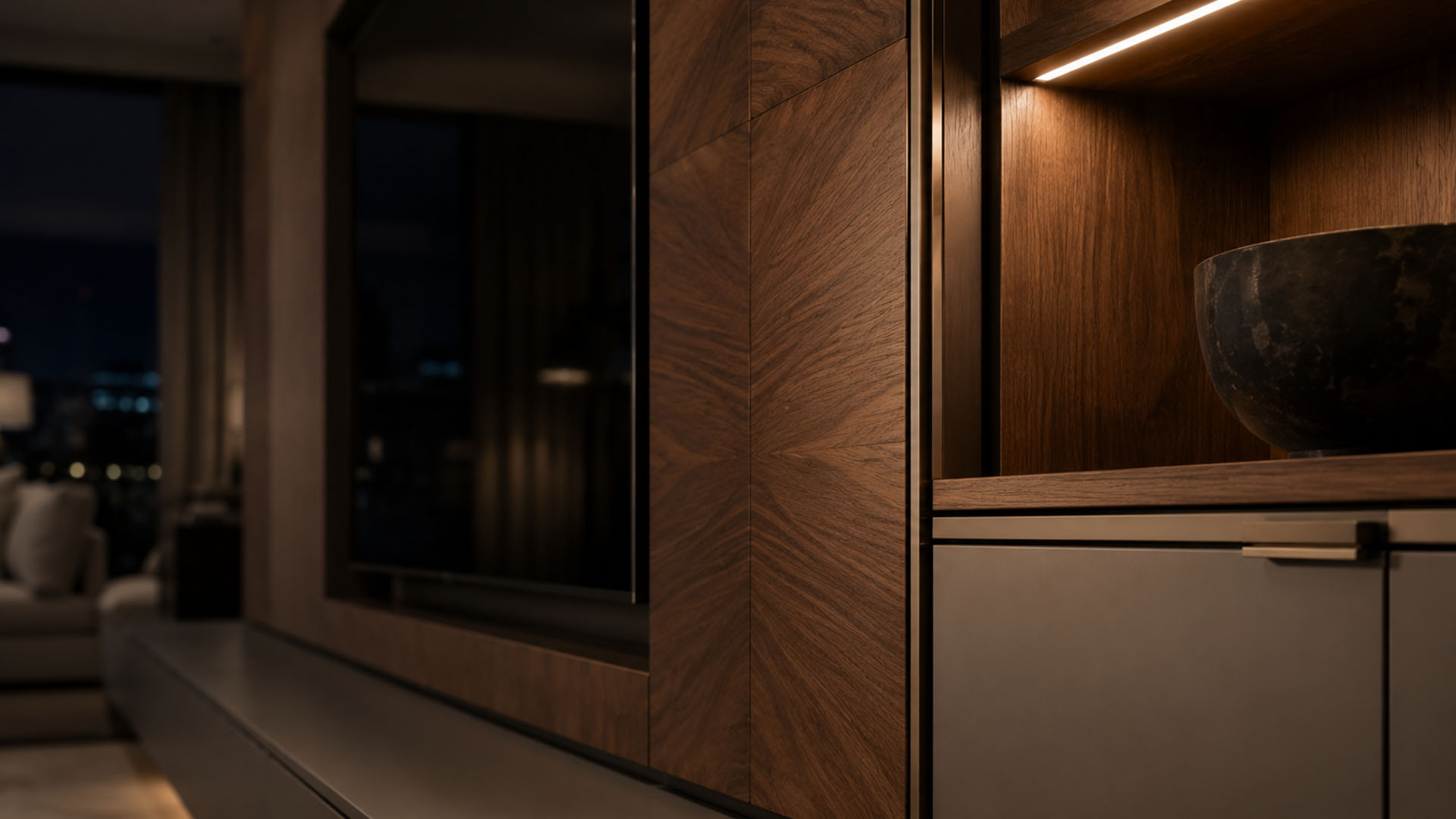 West London Cabinetry - Bespoke TV wall units in London - Crafted for the room, not simply fitted to the wall