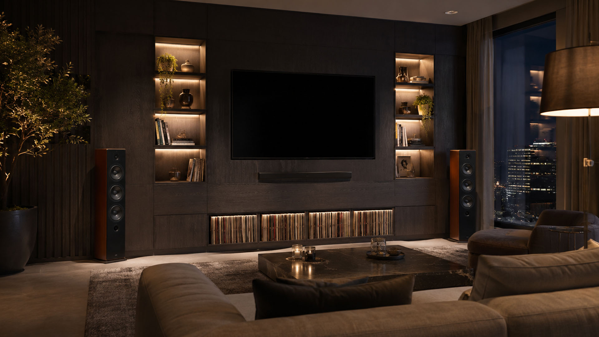 West London Cabinetry - Bespoke TV wall units in London - Evening entertainment space