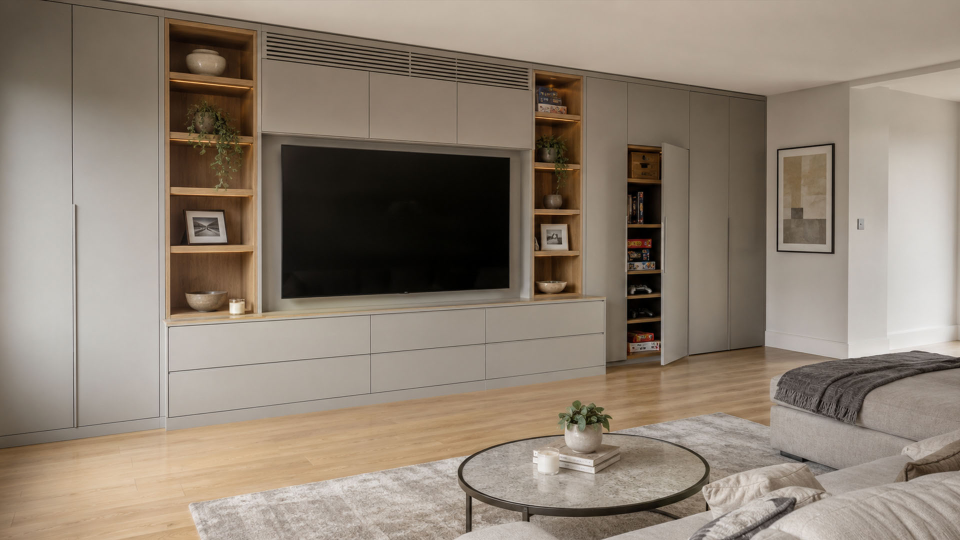 West London Cabinetry - Bespoke TV wall units in London - Storage shaped around daily life