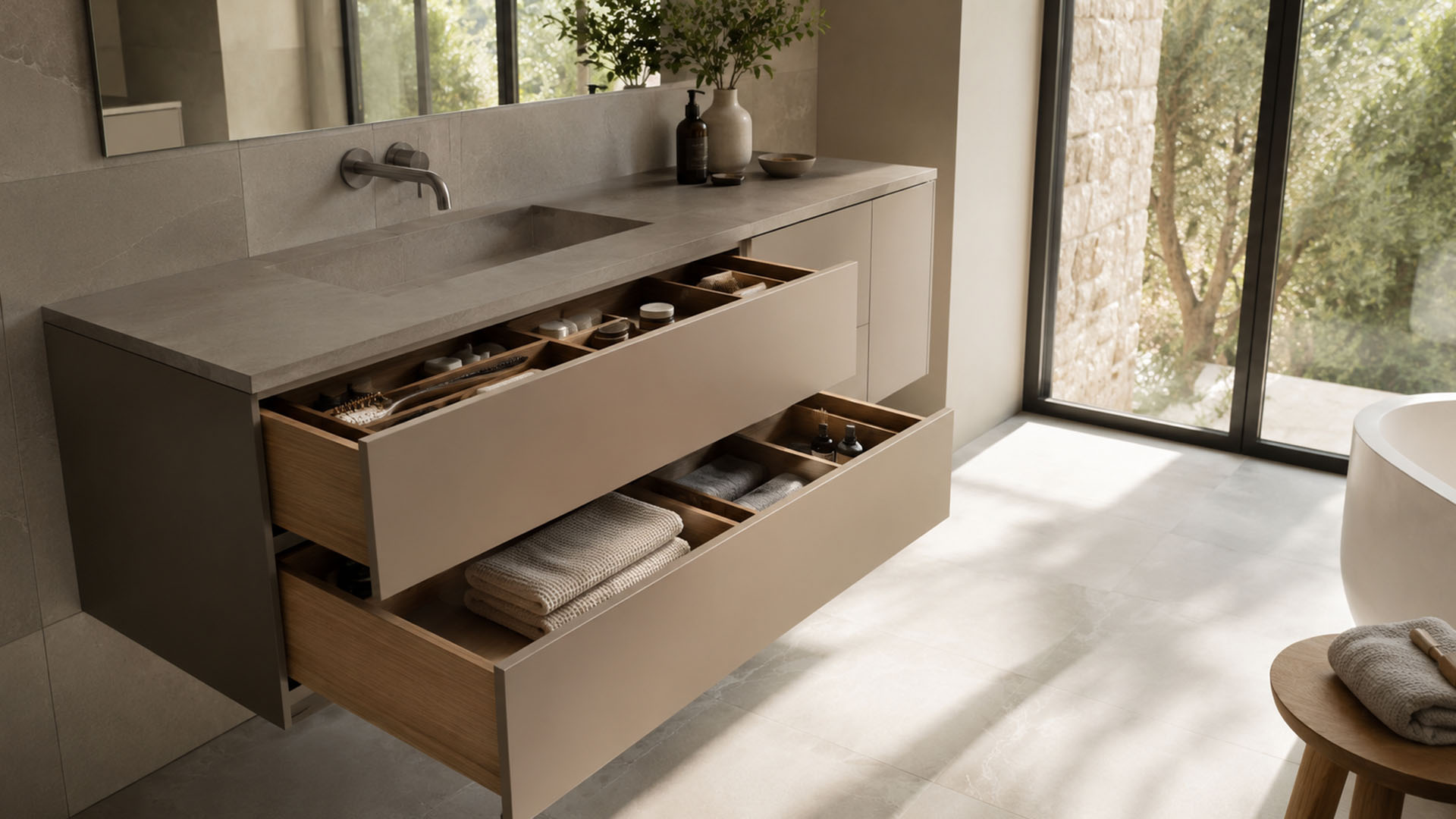 West London Cabinetry - Bespoke bathroom furniture in London - Storage without visual clutter