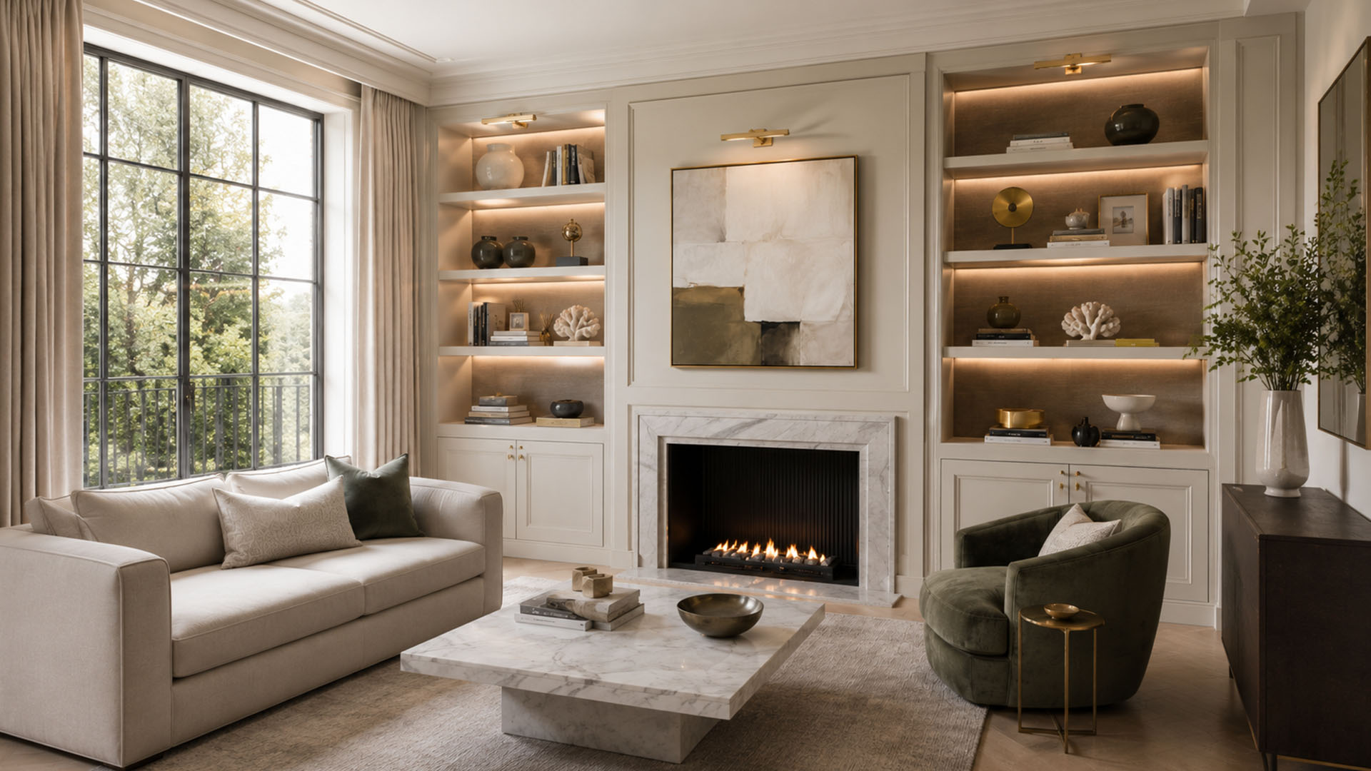 West London Cabinetry - Knightsbridge project - living room feature wall